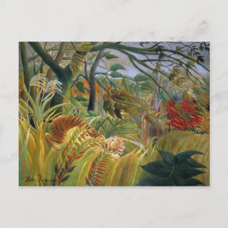 Carte Postale Tigre dans une tempête tropicale (Surpris !) Rouss