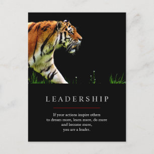 Carte Postale Tigre de leadership motivationnel unique tendance