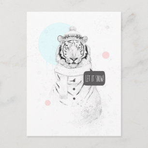 Carte Postale Tigre de neige