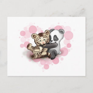 Carte Postale Tigre et panda