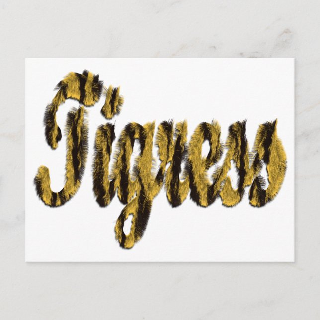 Carte Postale Tigre - Furry Text (Devant)