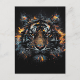 Carte Postale Tigre Inferno – Tigre Sauvage Fougueux Art Numériq