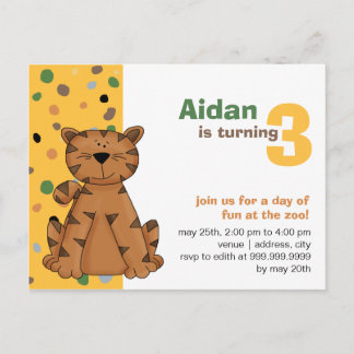 Carte Postale Tigre ・ Invitation d'anniversaire