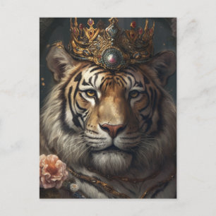 Carte Postale Tigre mignon dans une couronne