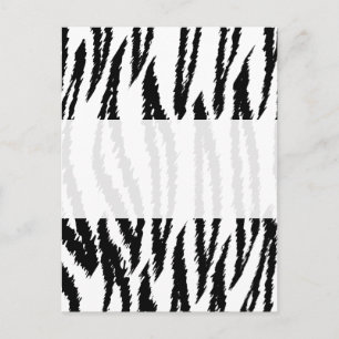 Carte Postale Tigre noir et blanc. Motif de tigre.