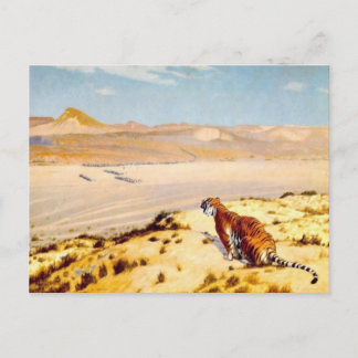 Carte Postale Tigre sur la montre par Jean-Leon Gerome 1888