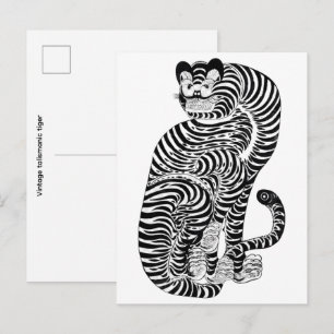 Carte Postale Tigre talismanique vintage
