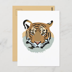 Carte Postale Tigre tête visage animal sauvage tigre