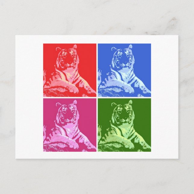 Carte Postale Tigres colorés (Devant)