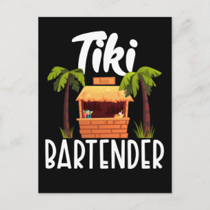 Carte Postale Tiki Hawaii Bartender Funny Tahitian Drink Mixer