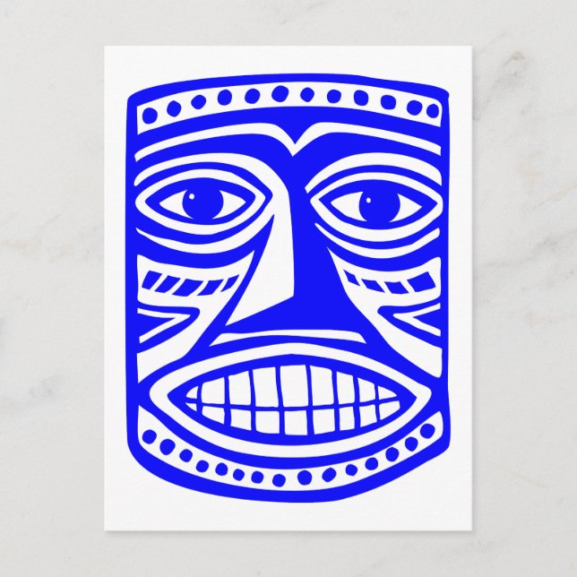 Carte Postale Tiki Toby - Bleu (Devant)