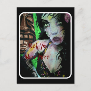 Carte postale Tiki Zombie pour les mers du Sud