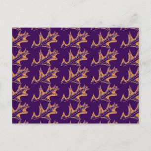 Carte postale "Tiled Oak Yellow Purple" Country Ro