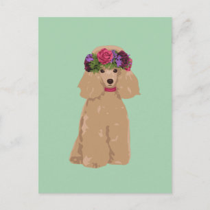 Carte Postale Tilly La Couronne Flowery Cute Toy Poodle Chien Ch