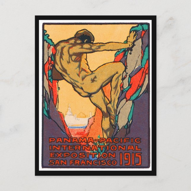 Carte Postale Timbre d'affiche ouvrant le PIE, 1915 (Devant)
