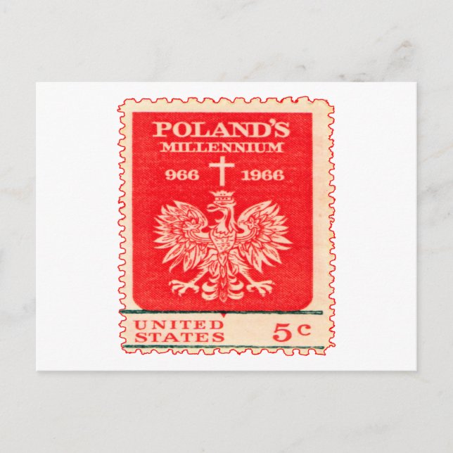 Carte Postale Timbre du millénaire polonais (Devant)