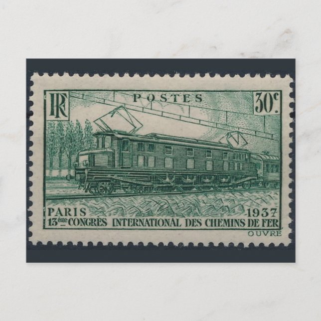 Carte postale Timbre gravé vintage (Devant)