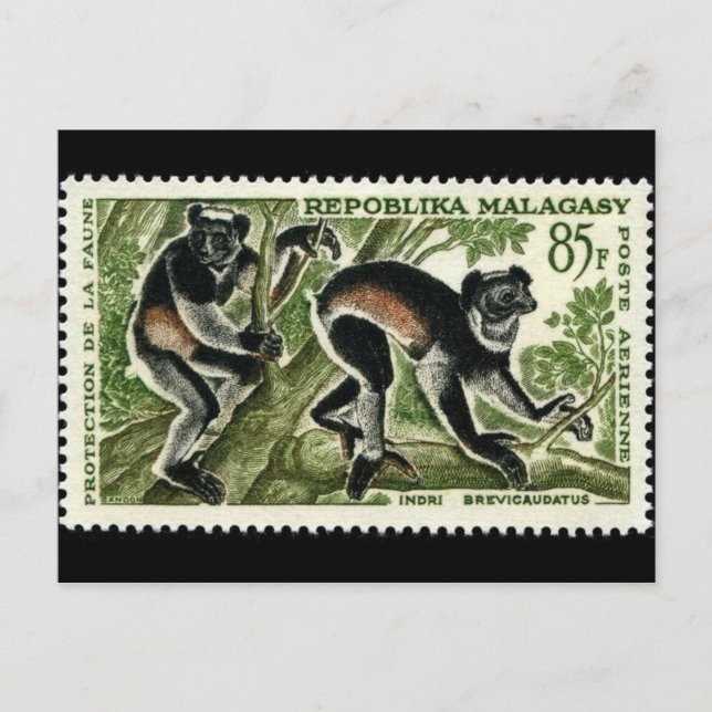 Carte postale Timbre gravé vintage (Devant)