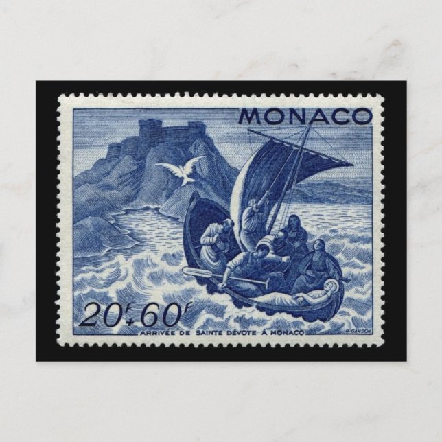 Carte postale Timbre gravé vintage (Devant)