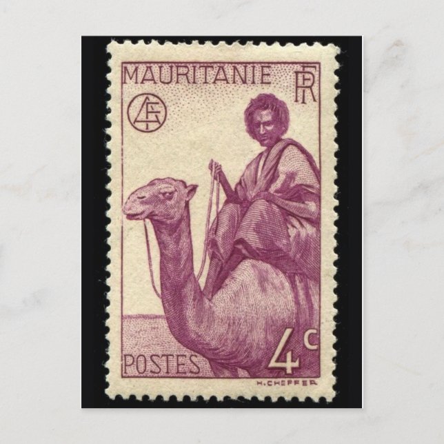 Carte postale Timbre gravé vintage (Devant)