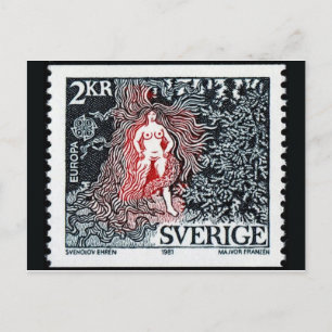 Carte postale Timbre gravé vintage