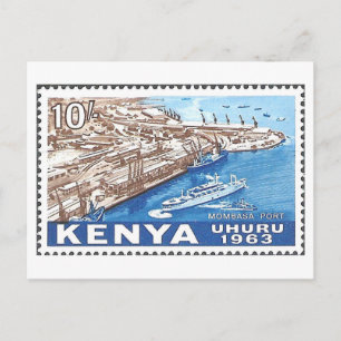 Carte Postale Timbre Kenya vintage années 1960