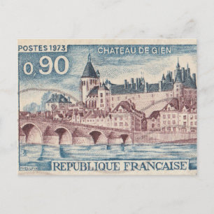 Carte Postale Timbre postal du château de Gien