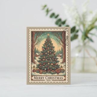 Carte Postale Timbre-poste vintage Joyeux Noël