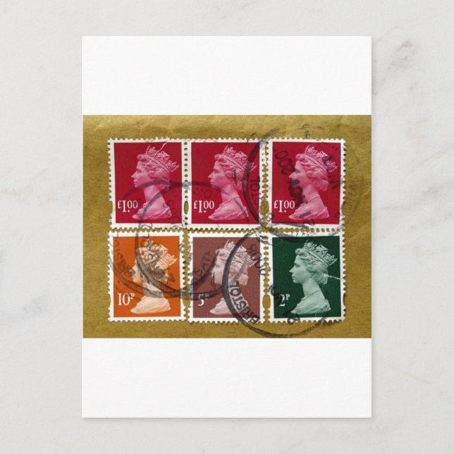 Carte Postale Timbre Queen (Devant)