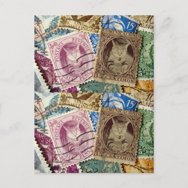 Carte Postale Timbres Collector Indigo (Devant)