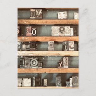 Carte Postale timbres de bloc d'impression antique