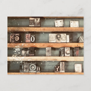 Carte Postale timbres de bloc d'impression antique