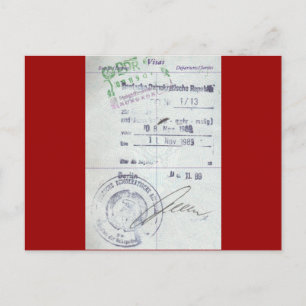 Carte Postale Timbres de visa et d'entrée de l'Allemagne de l'Es