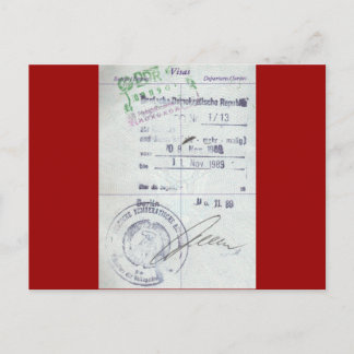Carte Postale Timbres de visa et d'entrée de l'Allemagne de l'Es