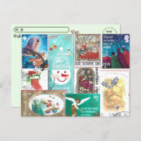 Timbres personnalisés en pot de Noël