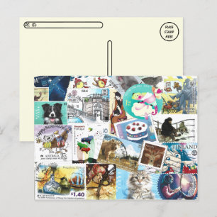 Carte postale Timbres Postage divers