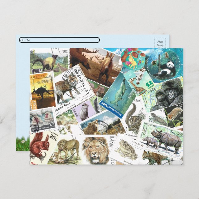 Carte postale Timbres postfranchissables pour anim (Devant / Derrière)