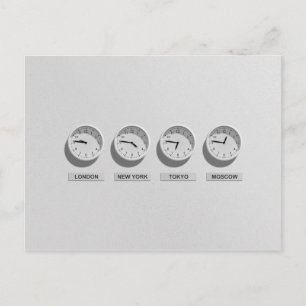 Carte Postale Time Zones World Traveller