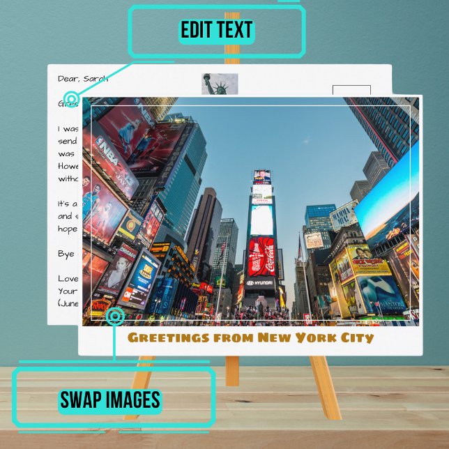 Carte Postale Times Square à New York (Please enjoy our New York City postcard)