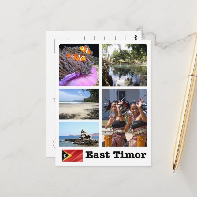 Carte Postale Timor oriental - Mosaïque - (Devant/Arrière en situation)