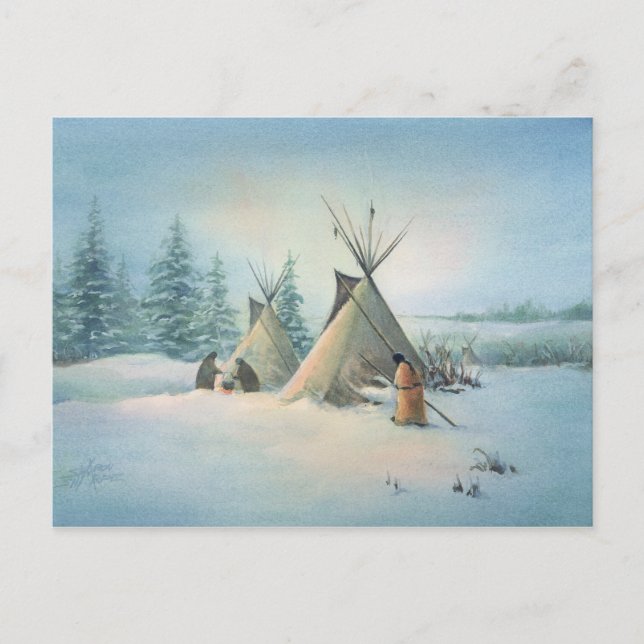 Carte Postale TIPI CAMP SQUAW par SHARON SHARPE (Devant)