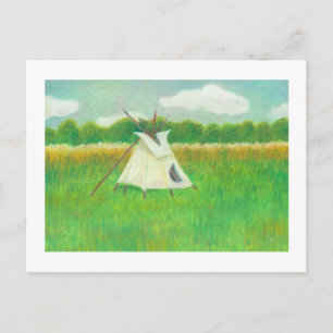 Carte Postale Tipi teepee centre Minnesota dessin paysage