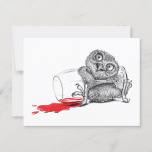 Carte Postale Tipsy Owl - Parti