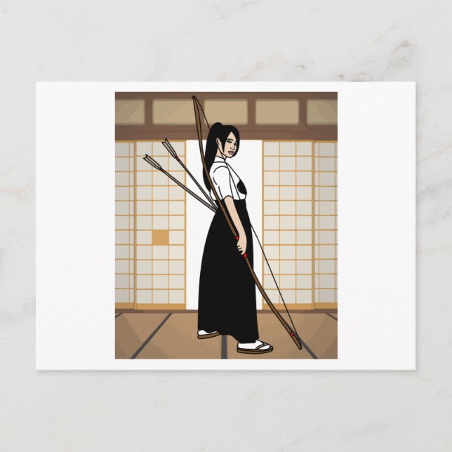 Carte Postale Tir À L'Arc Avec Bow Et Flèche (Devant)