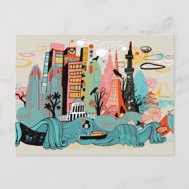 Carte Postale Tirage à la main Tokyo Japon (Devant)