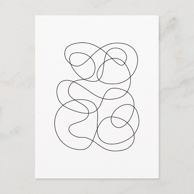 Carte Postale Tirage Abstrait contemporain noir et blanc (Devant)