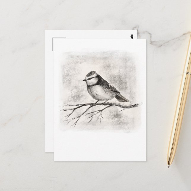 Carte Postale Tirage bleu (Devant/Arrière en situation)