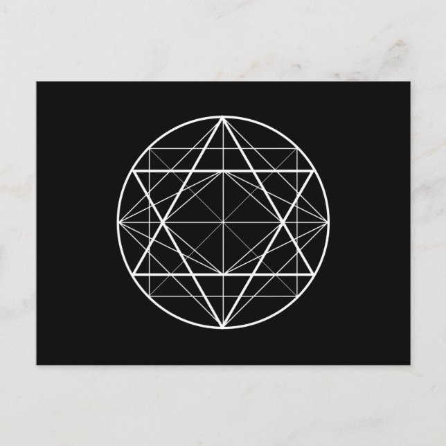 Carte Postale Tirage de géométrie sacrée des triangles circulair (Devant)