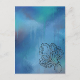 Carte Postale Tirage de ligne Octopus réaliste