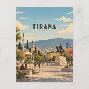 Carte Postale Tirana Albanie Art de Voyage Vintage